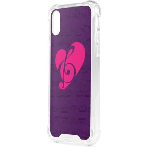 Purple Musical Notes iPhone XS Clear Case