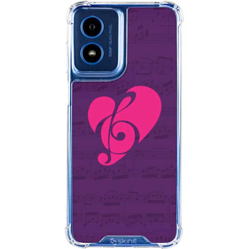 Purple Musical Notes Moto G 5G (2024) Clear Case