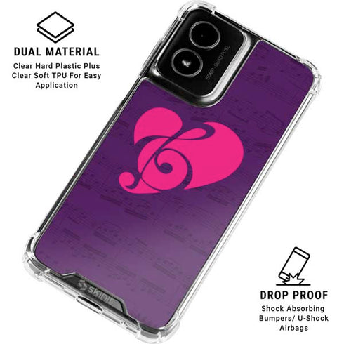 Purple Musical Notes Moto G Power 5G (2024) Clear Case