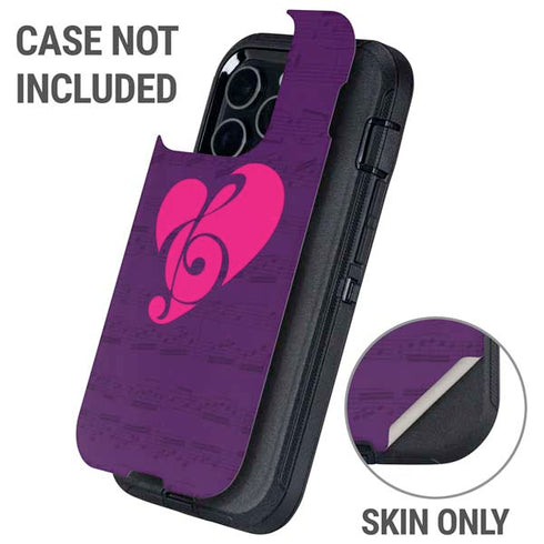 Purple Musical Notes Otterbox Defender iPhone Skin