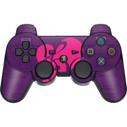 Purple Musical Notes PS3 Dual Shock wireless controller Skin
