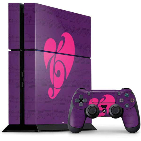 Purple Musical Notes PS4 Console and Controller Bundle Skin