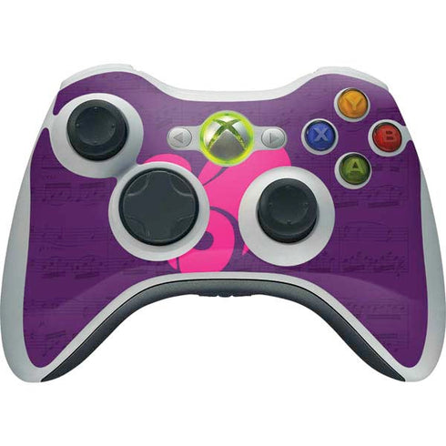 Purple Musical Notes Xbox 360 Wireless Controller Skin
