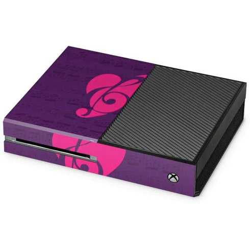 Purple Musical Notes Xbox One Console Skin