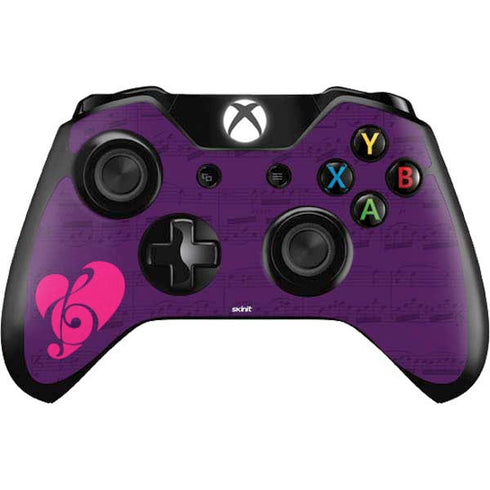 Purple Musical Notes Xbox One Controller Skin