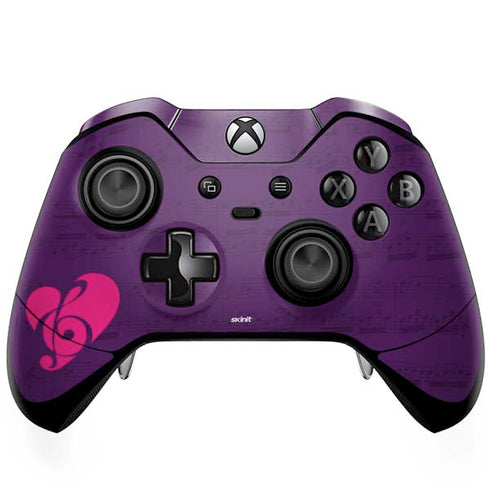 Purple Musical Notes Xbox One Elite Controller Skin