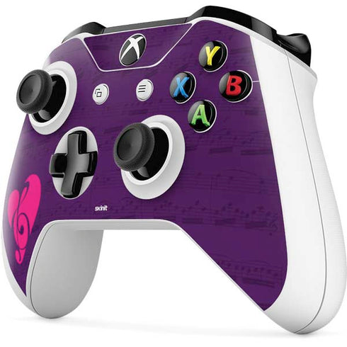 Purple Musical Notes Xbox One S Controller Skin