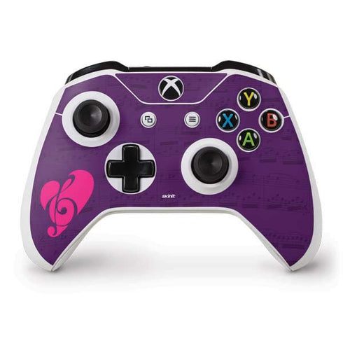 Purple Musical Notes Xbox One S Controller Skin