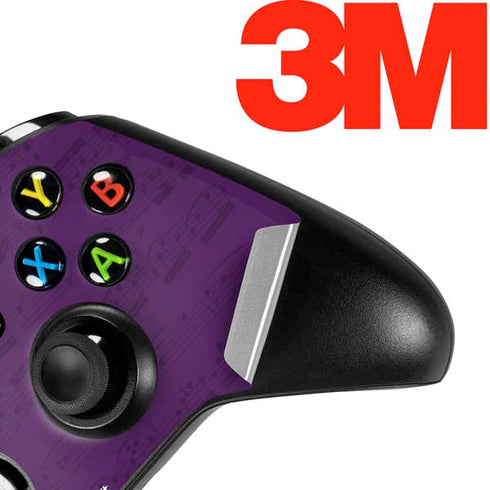Purple Musical Notes Xbox One X Controller Skin