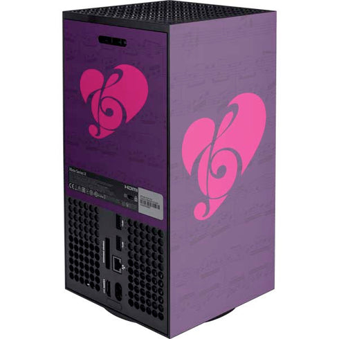 Purple Musical Notes XBox Series X Digital Edition Console Skin