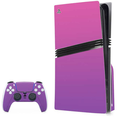 Purple Ombre PS5 Pro Disk Bundle Skin