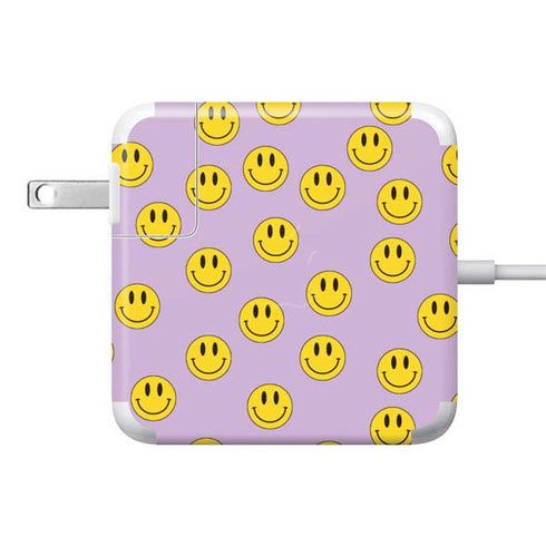 Purple Happy Face Pattern 85W Power Adapter (15 and 17 inch MacBook Pro Charger) Skin