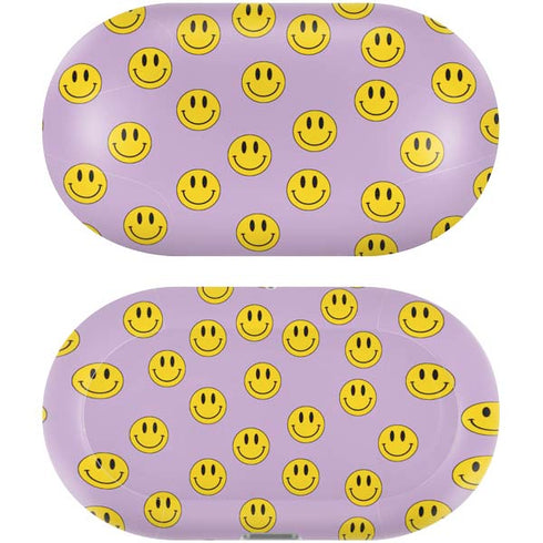 Purple Happy Face Pattern Galaxy Buds Plus Skin