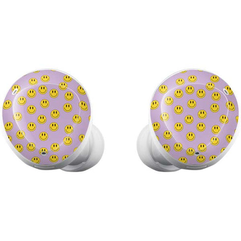 Purple Happy Face Pattern Galaxy Buds Plus Skin