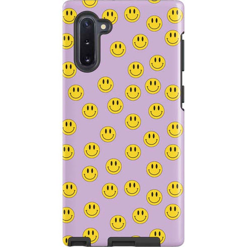 Purple Happy Face Pattern Galaxy Cases