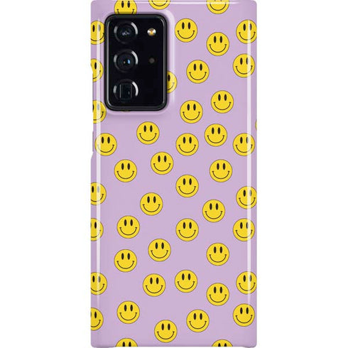 Purple Happy Face Pattern Galaxy Cases