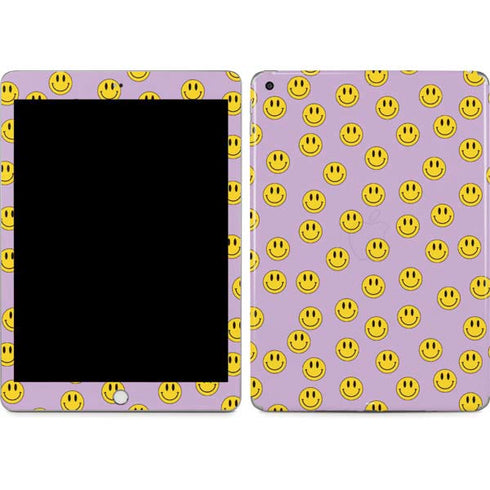 Purple Happy Face Pattern Apple iPad Skin