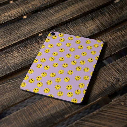 Purple Happy Face Pattern Apple iPad Pro Skin