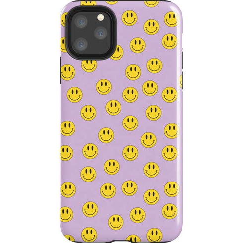 Purple Happy Face Pattern iPhone Cases