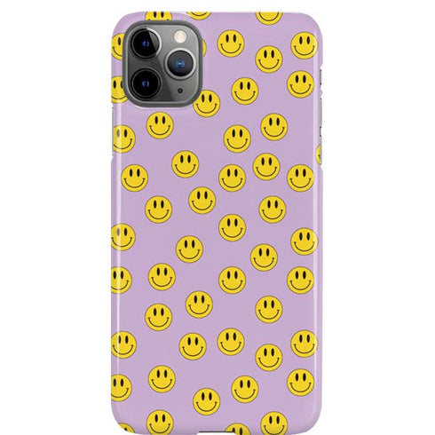 Purple Happy Face Pattern iPhone Cases