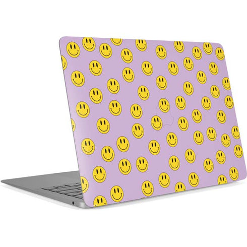 Purple Happy Face Pattern Apple MacBook Air Skin