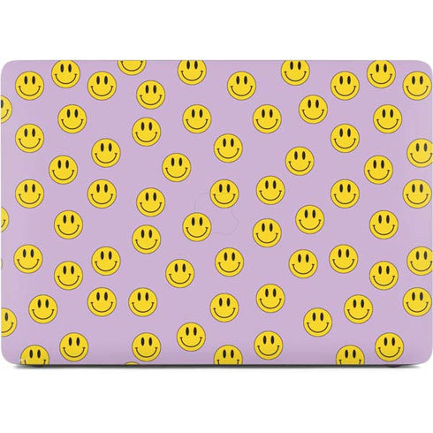 Purple Happy Face Pattern Apple MacBook Air Skin