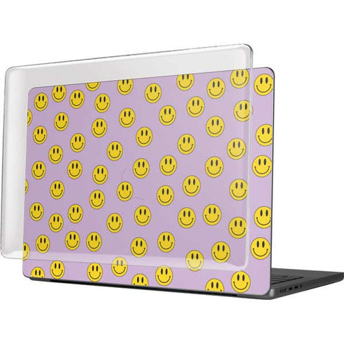 Purple Happy Face Pattern MacBook Pro 14in (2021-24) Case plus Skin