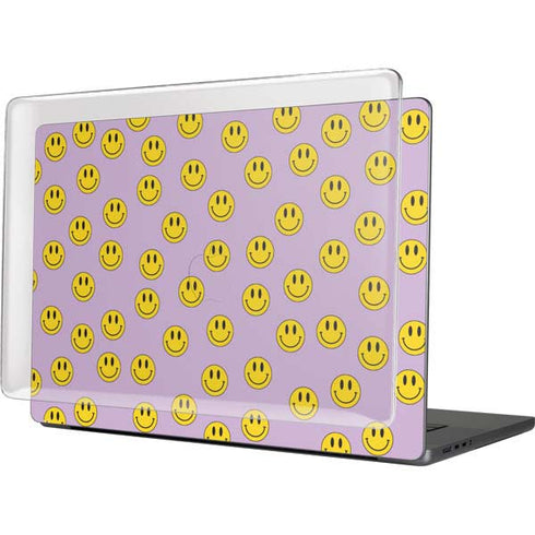 Purple Happy Face Pattern MacBook Cases
