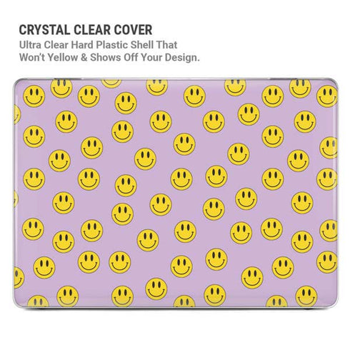 Purple Happy Face Pattern MacBook Cases
