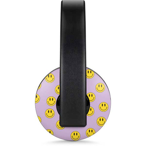 Purple Happy Face Pattern PlayStation 4 Gold Wireless Headset Skin