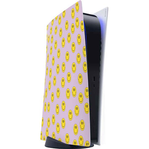 Purple Happy Face Pattern PlayStation PS5 Skins