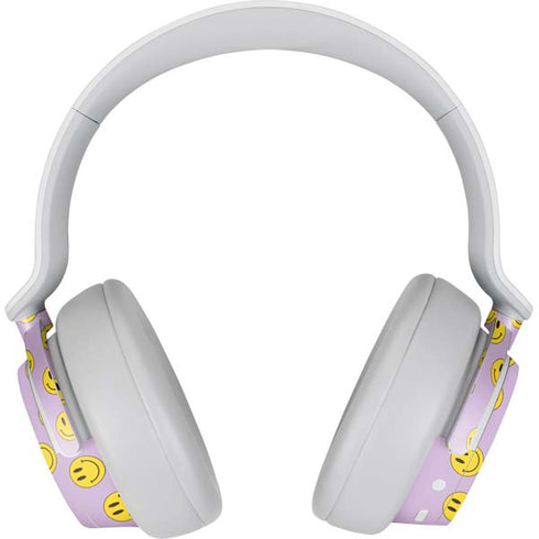 Purple Happy Face Pattern Surface Headphones Skin