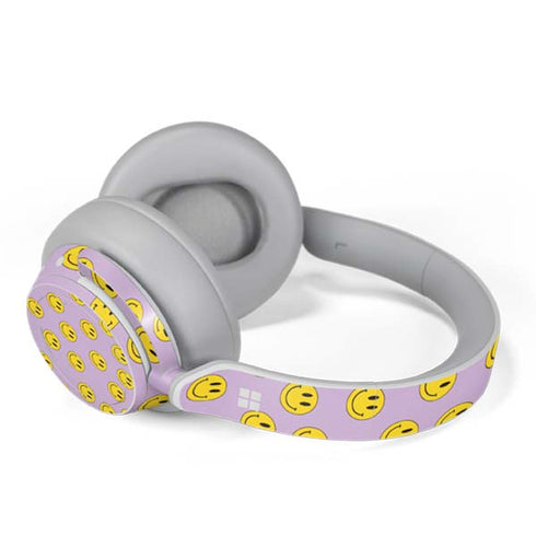 Purple Happy Face Pattern Surface Headphones Skin