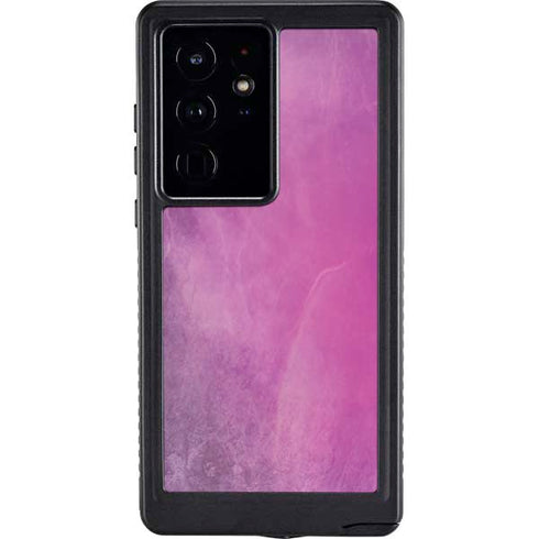 Purple Space Marble Galaxy S24 Ultra Waterproof Case