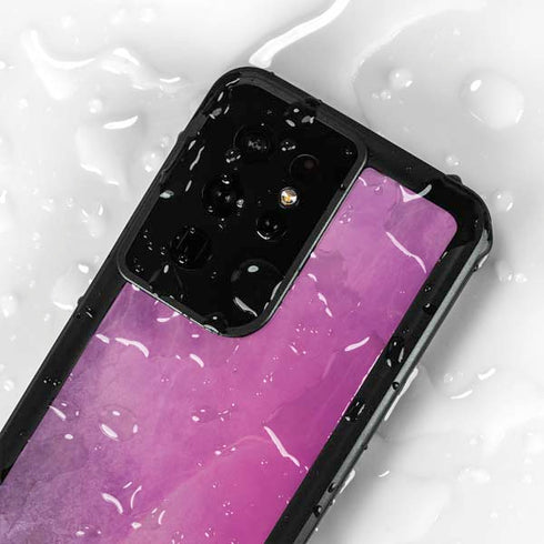 Purple Space Marble Galaxy S24 Ultra Waterproof Case