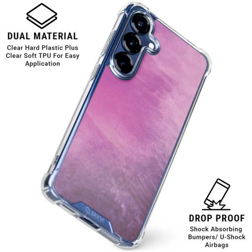 Purple Space Marble Galaxy S25 Clear Case