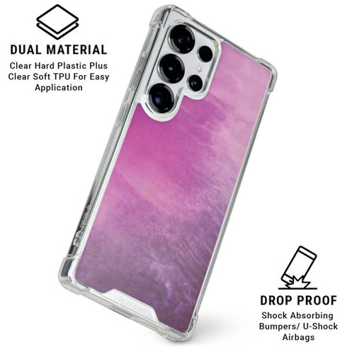 Purple Space Marble Galaxy S25 Ultra Clear Case