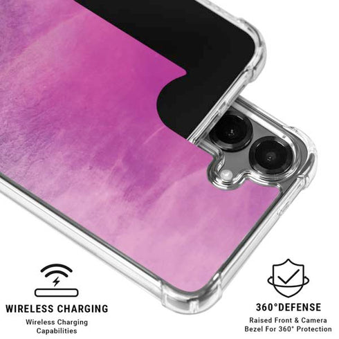 Purple Space Marble Galaxy S26 Plus Clear Case