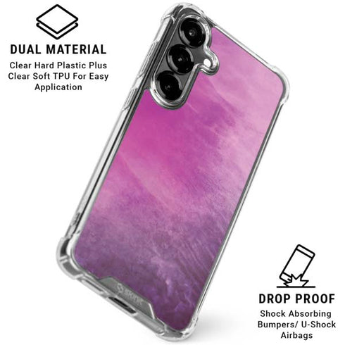 Purple Space Marble Galaxy S26 Plus Clear Case