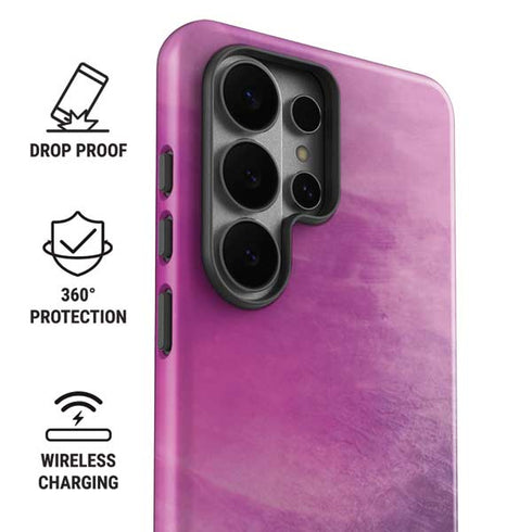 Purple Space Marble Galaxy S26 Ultra Impact Case