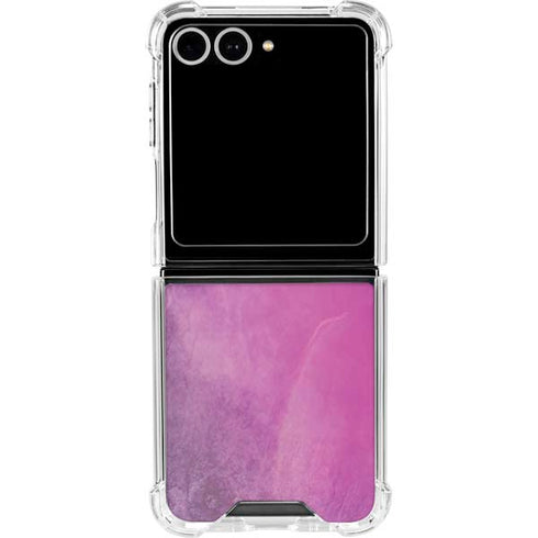Purple Space Marble Galaxy Z Flip7 Clear Case