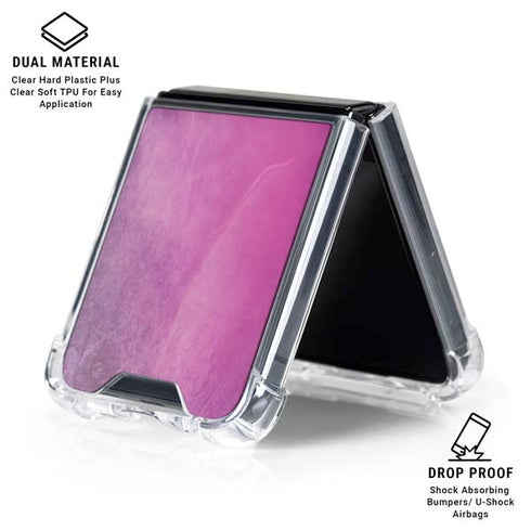 Purple Space Marble Galaxy Z Flip7 Clear Case