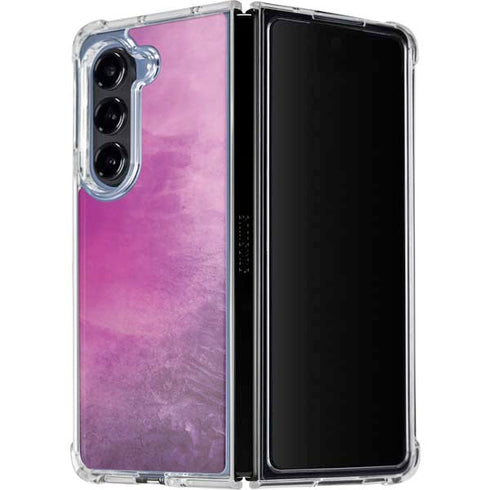 Purple Space Marble Galaxy Z Fold5 5G Clear Case