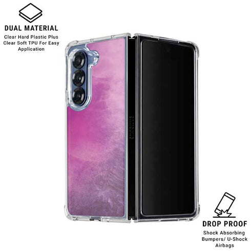 Purple Space Marble Galaxy Z Fold6 Clear Case