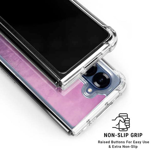 Purple Space Marble Galaxy Z Fold7 Clear Case