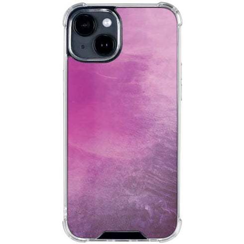 Purple Space Marble iPhone 15 Clear Case