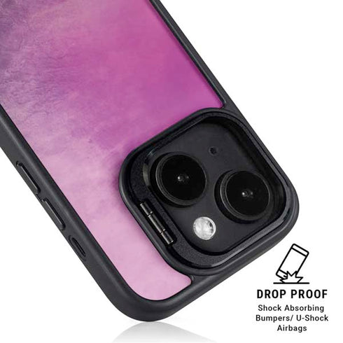 Purple Space Marble iPhone 15 Plus Kickstand Case