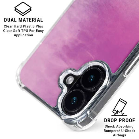 Purple Space Marble iPhone 16 Clear Case