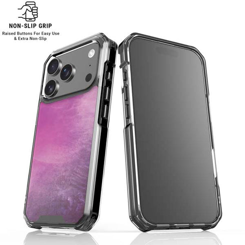 Purple Space Marble iPhone 18 Pro Clear Case