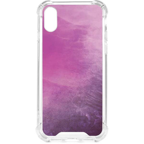 Purple Space Marble iPhone XS Clear Case